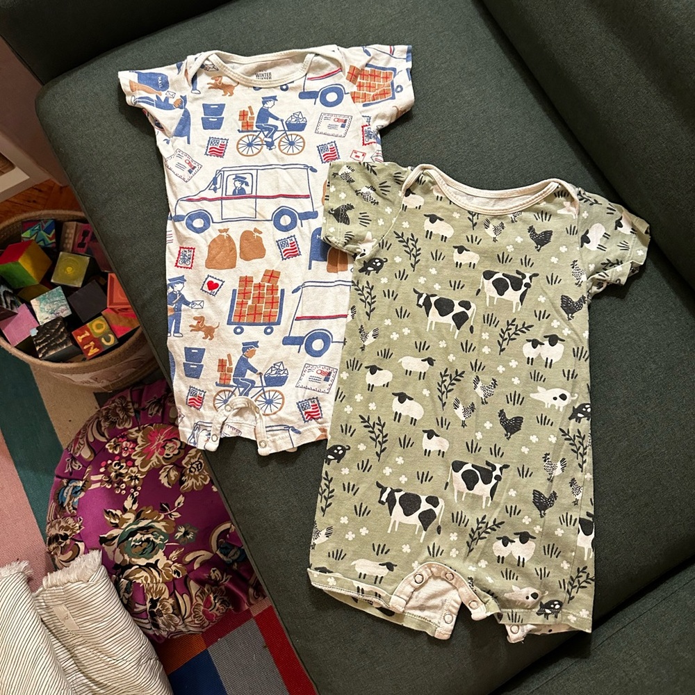 Set of Two Winter Water Factory Baby Rompers
